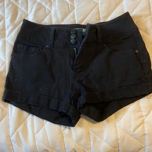 black jean shorts